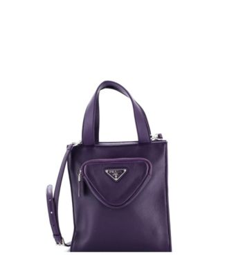 Mini Convertible Triangle Pocket Shopping Tote Nappa Leather