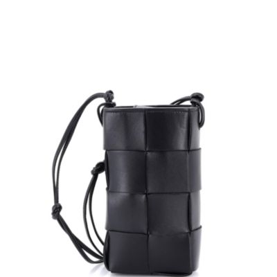 Cassette Phone Holder Crossbody Bag Maxi Intrecciato Leather