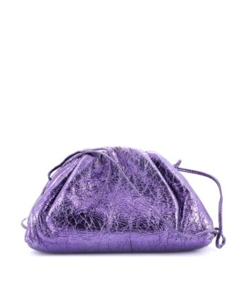 Mini The Pouch Crinkled Metallic Leather
