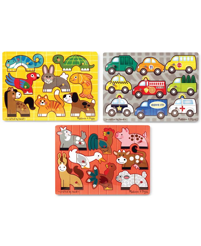 Melissa and Doug Melissa & Doug Kids' 3Pk. Mix N' Match Peg Puzzle