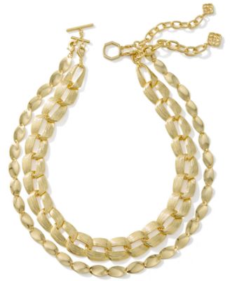 Kira 14k Gold-Tone Over Brass Multi Strand Necklace