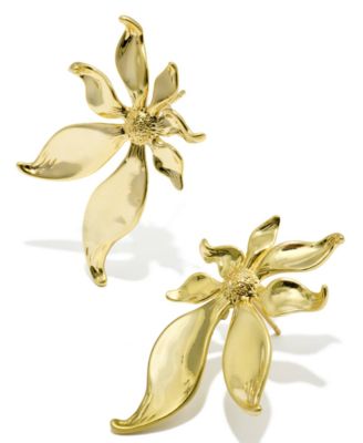 14k Gold Over Brass Scott Flower Stud Earrings