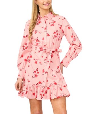 Women's Printed Collared Neck Mini Dress