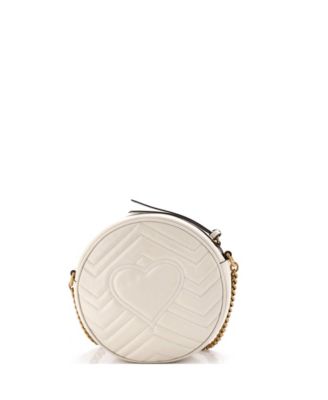 Mini GG Marmont Round Shoulder Bag Matelasse Leather