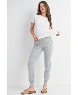 Maternity Over-the-Belly Pull-On Joggers With Side Pockets