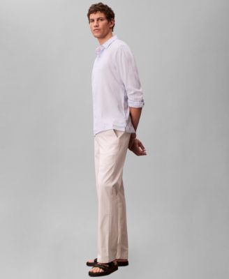 Men's Solid Linen-Blend Shirt