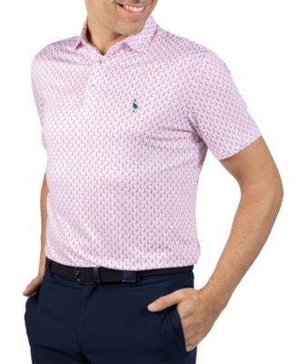 Men's Flamingos Printed Performance Polo Shirts