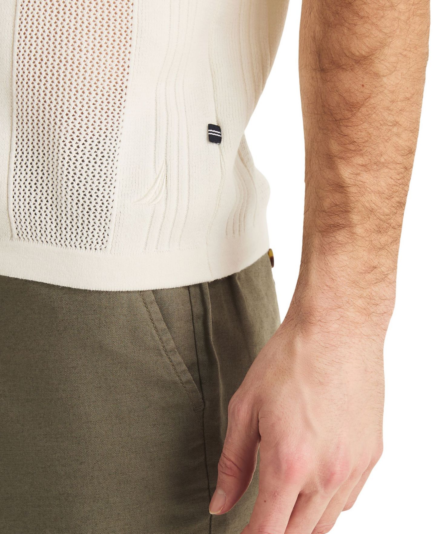 Мужской свитер Nautica Short-Sleeve Sweater, цвет: Молочный белый — фото 4