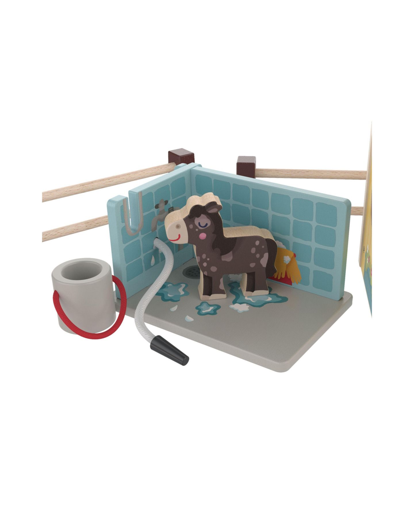 Детский игровой набор Bababoo and friends Horse Stable Wooden 66-Piece Playset, Ages 2+, цвет: Open Miscellaneous — фото 4