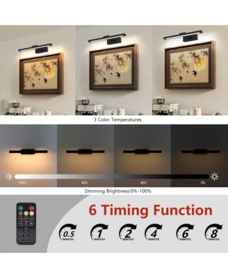 16in Rechargeable Battery Picture Light with Remote, Dimmable LED Art Wall Sconce