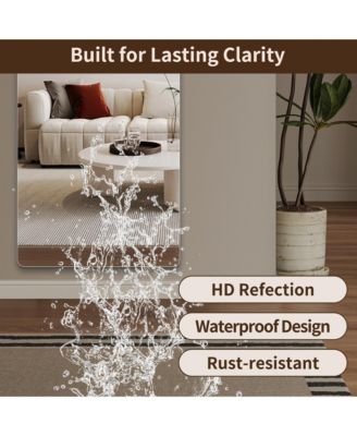 60" x 15" Full Body Wall Mirror with Rounded Corners, 5mm Explosion Proof