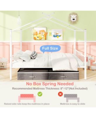 Full Kids House Bed Frame with Storage Drawers