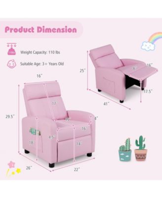 Ergonomic Kids Recliner Lounge Sofa for Ages Three to Twelve