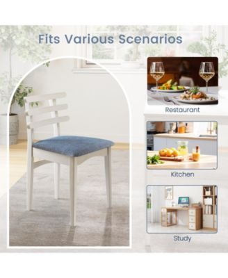 Fabric Kitchen Side Chairs Set of Two with Wood Frame