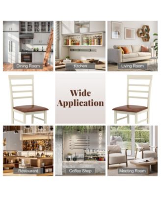 PU Leather Wooden Dining Chairs Set of Two