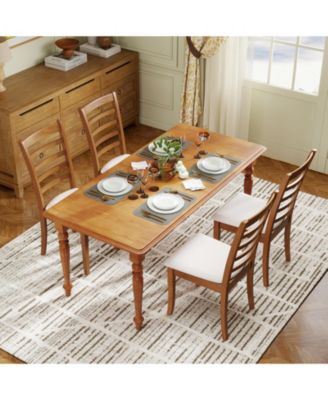 Modern Upholstered Wooden Dining Chairs Set of Two