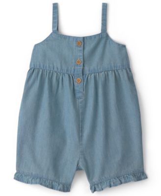 Baby Girls' Chambray Sleeveless Romper