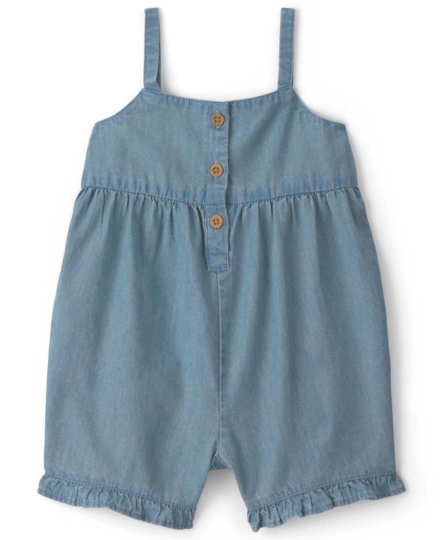 Baby Girls' Chambray Sleeveless Romper