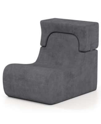 Floor Chair Lazy Sofa with Detachable Headrest Cushion