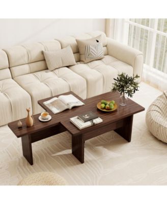 Modular L Shaped Coffee Table Set of Two for Small Spaces