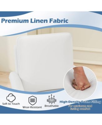 Farmhouse Floral Accent Chair with Solid Wood Legs and High Back