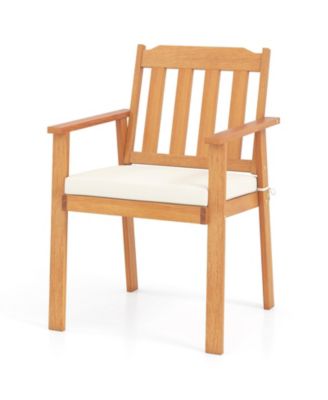 Two Piece Patio Dining Chairs with Acacia Wood Construction