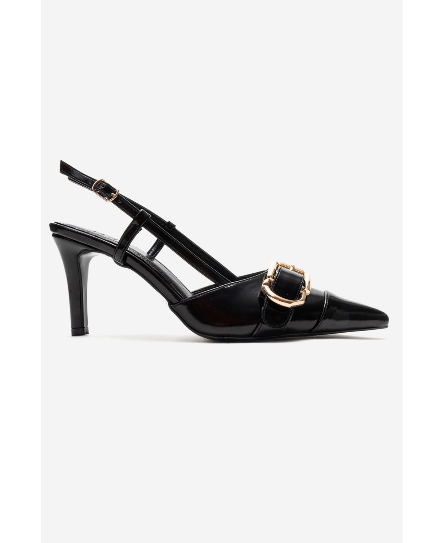 Женские туфли Prologue Shoes Noen Buckle Pointed Toe Stiletto, цвет: Чёрный — фото 2