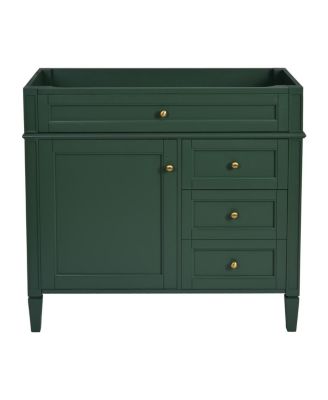 36 Inch Modern Bathroom Vanity without Top Sink, Soft Close Drawers and Adjustable Shelf for Small Spaces