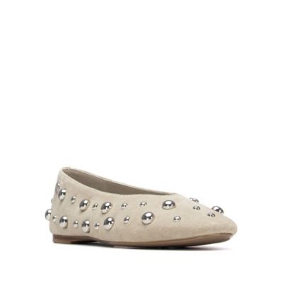 Women's Suede Studded Ballet Flats
