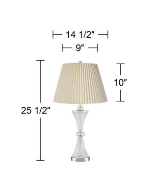 Luca Modern Table Lamps 25 1/2" High Set of 2 Twisted Glass with USB Charging Port Drum Shade for Bedroom Living Room Desk