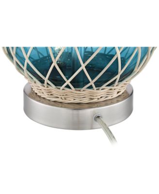 Alana 22 3/4" High Small Modern Coastal Accent Table Lamps Set of 2 LED Night Light Glass Living Room Bedroom