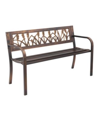 30-Inch Steel Frame Bench with Slatted Seat