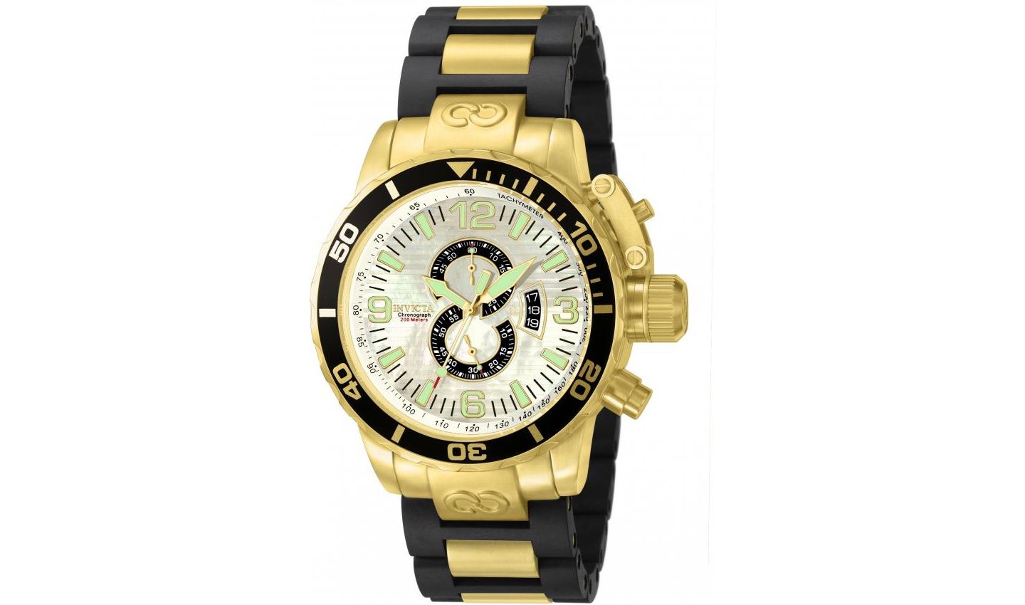 Мужские часы Invicta 4899 Corduba Quartz Chronograph Dial, цвет: Чёрный / Золотой — фото 1