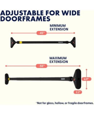 Adjustable Doorway Pull-Up Bar 45-55 inches with Anti-Slip Grip (SQDPB55BK)