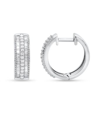 Diamond Hoop Earrings (1/2 ct. t.w.) in Sterling Silver