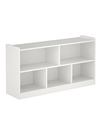 5 Cube Kids Bookcase - Wooden 2-Tier Storage Cabinet, Open Display Book Shelf for Nursery, School Classroom, Playroom