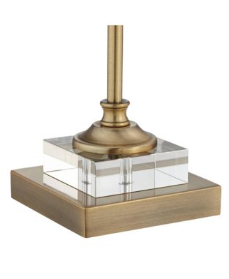 Julia 29 1/2" Tall Skinny Buffet Traditional End Table Lamp USB Dimmer Gold Finish Crystal Living Room Charging