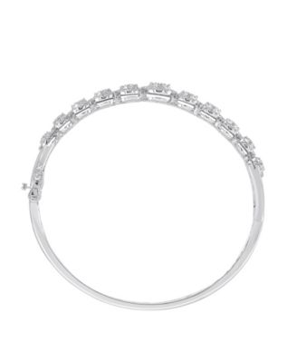 Diamond Cluster Bangle Bracelet (2-1/2 ct. t.w.) in 14k White Gold