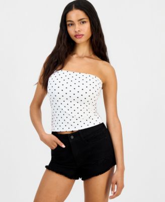 Juniors' Polka-Dot Tube Top