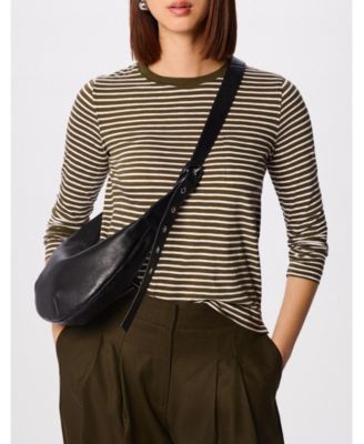 Women's Stripe Crew Neck Pocket Top