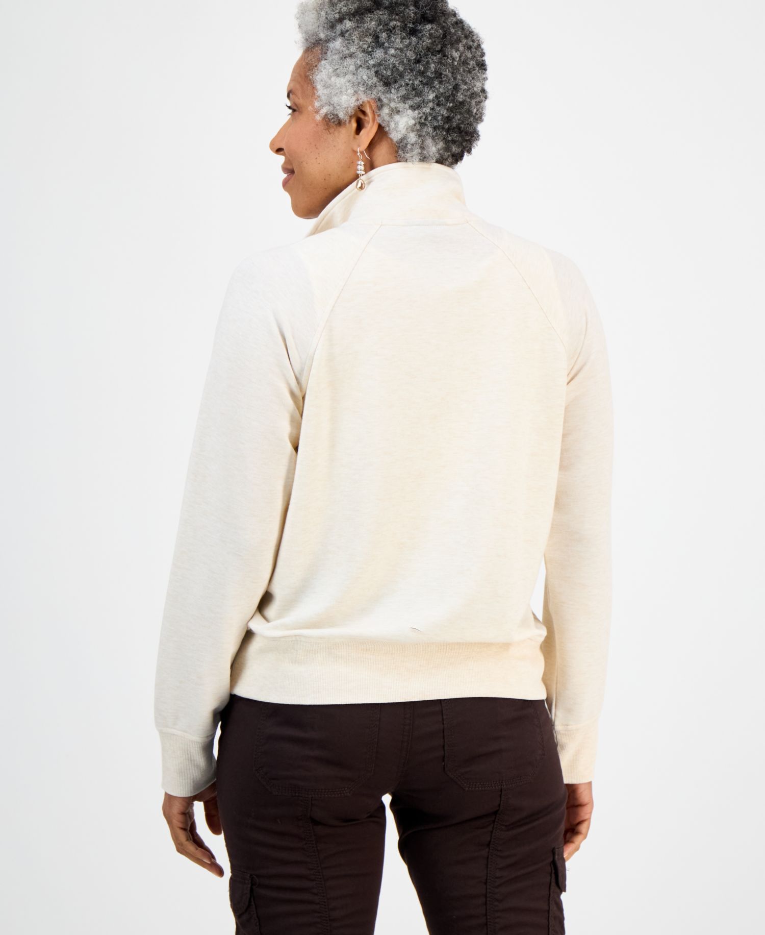 Petite LuxLounge Fleece French Terry Half-Zip Sweatshirt