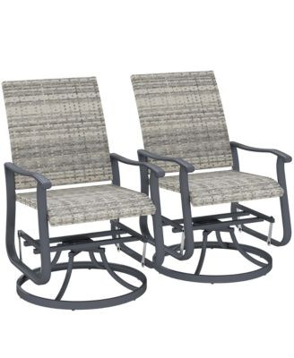 Outdoor Glider Chair Set Wicker Swivel Patio Glider