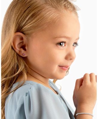 14K Gold Crystal Birthstone Studs Screw Back Earrings