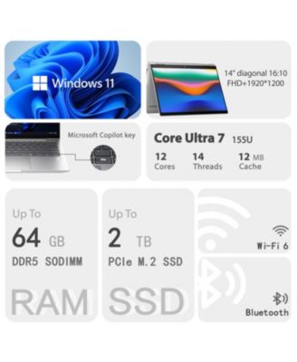 EliteBook 640 Traditional Laptop Intel Core Ultra 7 64GB RAM Intel Graphics 1TB SSD Storage Windows 11 Pro 60Hz