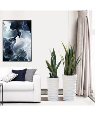 Set of 2 Waves Tall Round MgO Planters