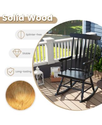 Wooden Rocking Chair Single Rocker Indoor Garden Patio Yard