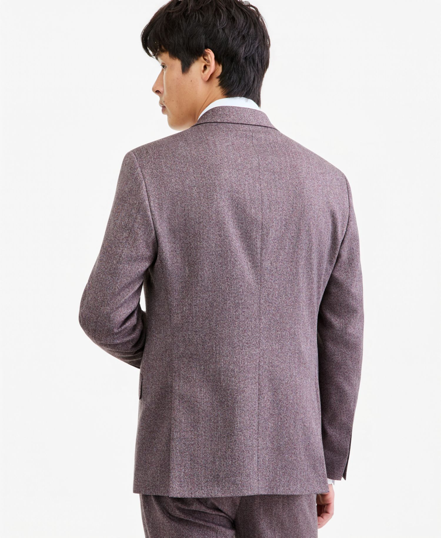 Men's Eggplant Herringbone Slim Techni-Cole Suit Jacket