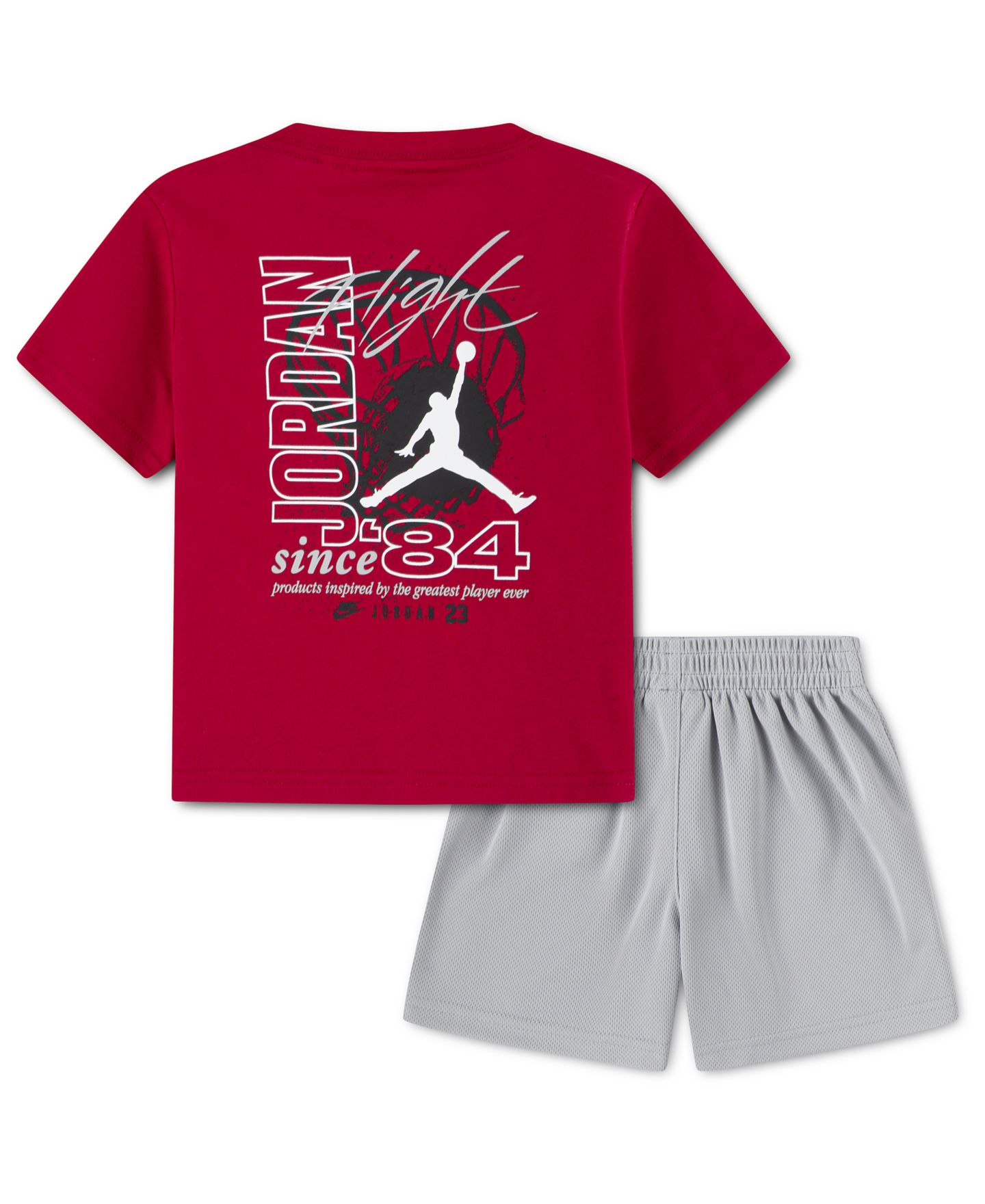 Комплект Jordan Flight Team Short-Sleeve T-Shirt and Shorts, 2-Piece Set для мальчиков-малышей, цвет: Светлый дымчатый серый — фото 2