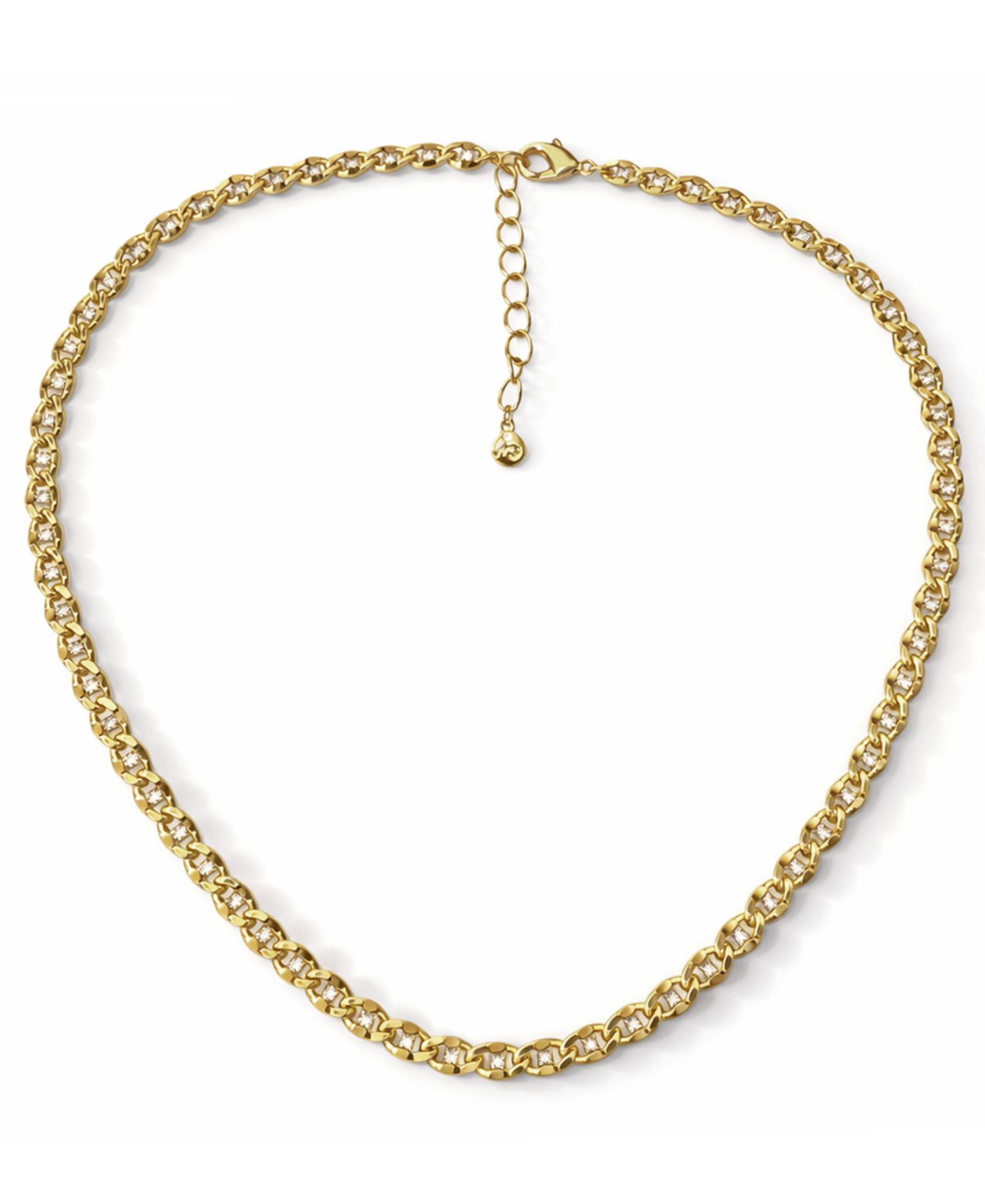 Clear Cubic Zirconia Cuban Chain Necklace