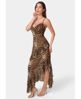 Women's Ruffle Chiffon Midi Dress